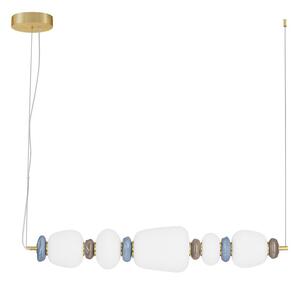 Lampadario LED bianco/dorato in metallo con paralume in porcellana/con paralume in vetro con intensità regolabile Palo – Nova Luce