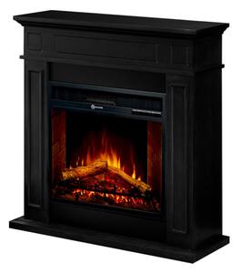 Camino elettrico da terra in legno Nero JEFFERSON L89,5 x H90,5 x P28 cm