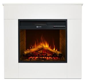 Camino elettrico da terra in legno bianco MICHELANGELO 96x36x90h cm