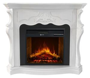 Camino elettrico da terra in legno Bianco PARIGI L123xP39xH100 cm