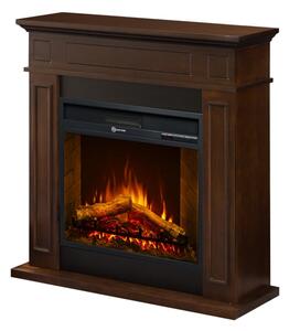 Camino elettrico da terra in legno Noce JEFFERSON L89,5 x H90,5 x P28 cm