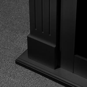 Camino elettrico da terra in legno Nero CAMBRIDGE 110x36x100h