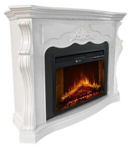 Camino elettrico da terra in legno Bianco PARIGI L123xP39xH100 cm