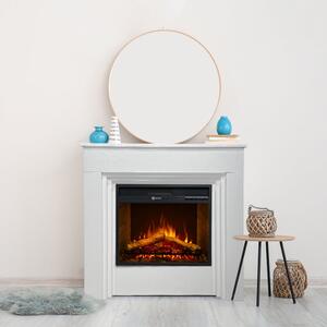 Camino elettrico da terra in legno Bianco BELLINI L96 x P35 x H96 cm