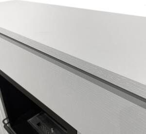 Camino elettrico da terra in legno Bianco BELLINI L96 x P35 x H96 cm