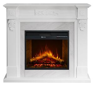Camino elettrico da terra Bianco effetto marmo TRUMAN L121 x P38 x H108 cm