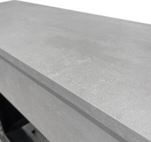 Camino elettrico da terra in legno effetto Cemento BELLINI L96 x P35 x H96 cm