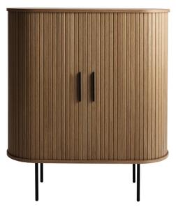Cantinetta marrone con effetto rovere con ante scorrevoli 100x118x40 cm Nola – Unique Furniture