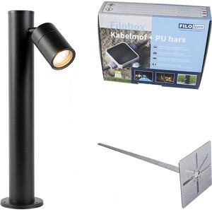 Lampada da esterno nera, 45 cm, orientabile, IP44, modello Solo