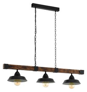 Lampada a sospensione LB22 3 E27 nero marrone RUSTIC OLDBURY 49685