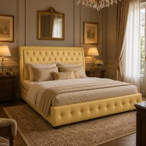 Letto Matrimoniale 160x190 cm Chesterfield Ego Pelle Primo Fiore Premium - Design Iconico e Funzionale