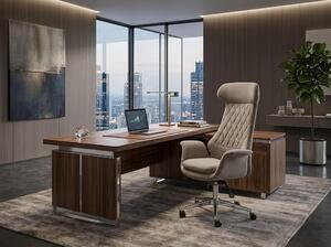 Sedia da ufficio direzionale, stile moderno, design beige, elegante