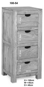NATURE GREY #54 Comò in legno di sheesham - oliato / grigio 45x40x100