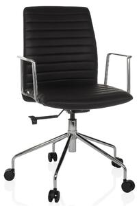 Poltrona da ufficio VEMONA 30, rivestita in ecopelle, colore nero, dimensioni 101x58x59 cm