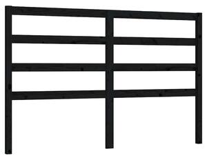 Testiera per Letto Nera 146x4x100 cm in Legno Massello di Pino