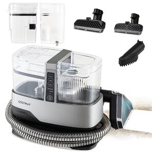 Costway 1800 w lavatappeti aspirapolvere tessuti con vapore e cavo lungo 2 serbatoi funzione di autopulizia, Aspirapolvere pratico per tappeti e divani