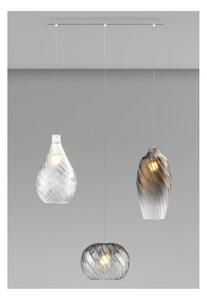 TIDE SOSPENSIONE LINEARE 3 LUCI BIANCA CON DIFFUSORI IN VETRO RIGATO COLORATO LAMPADINE ATTACCO E27 MODERNA