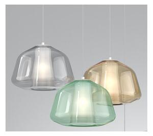 DOUBLE SKIN ALPHA SOSPENSIONE SINGOLA CON DIFFUSORE DI VETRO IN 3 COLORI LAMPADINA ATTACCO E27 MODERNA