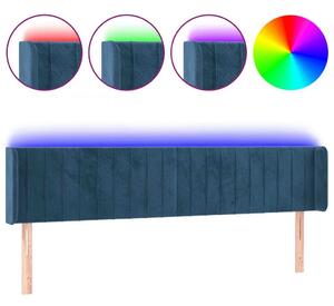 Testiera a LED Blu Scuro 183x16x78/88 cm in Velluto