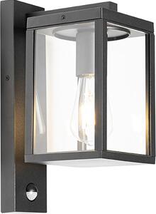Lampada da esterno nera con sensore di movimento, grado di protezione IP44, modello Charlois