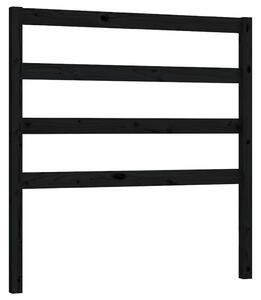 Testiera per Letto Nera 96x4x100 cm in Legno Massello di Pino