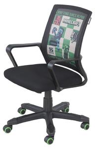 Sedia da ufficio Minecraft, altezza 92-111,5 cm, in plastica, colore nero