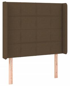 Testiera a LED Marrone Scuro 103x16x118/128 cm in Tessuto