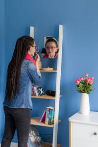 Mensola a scaletta ASHME con specchio 45x35x180cm - rosa
