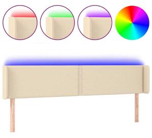 Testiera a LED Crema 183x16x78/88 cm in Tessuto