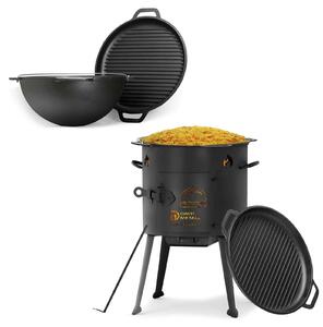Ø36 Uchag con 10L Kazan Uchak Uchag 2mm bollitore in acciaio con coperchio padella per grigliare in ghisa Kazan fire pit cucina da campo