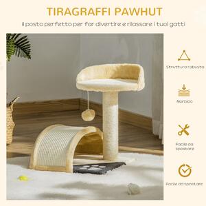 PawHut Albero Tiragraffi per Gatti per Gioco e Relax 35.5x37x46 cm Beige
