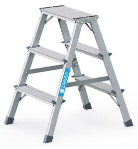 Scala a pioli, alluminio, numero di gradini/altezza piattaforma mm: 2 x 3 / 700, dimensioni mm: 2450 x 430