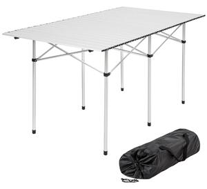 Tectake 401170 tavolo da camping in alluminio 140x70x70cm, pieghevole - grigio