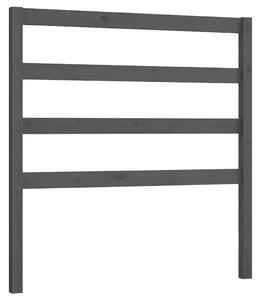 Testiera per Letto Grigia 81x4x100 cm in Legno Massello di Pino