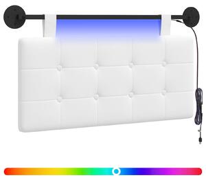 Testiera sospesa Con luce LED Bianco Tessuto