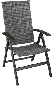 Tectake 404572 sedia in rattan pieghevole melbourne con telaio in alluminio - grigio
