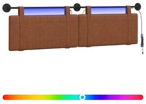 Testiera sospesa Con luce LED MarronePoliuretanoAntico