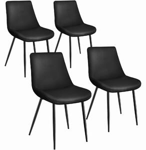 Tectake 404936 set di 4 sedie monroe effetto velluto - nero