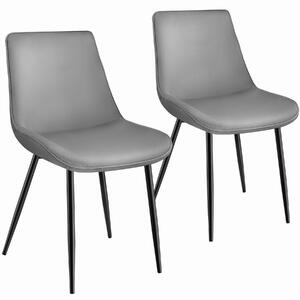 Tectake 404922 set di 2 sedie monroe effetto velluto - grigio