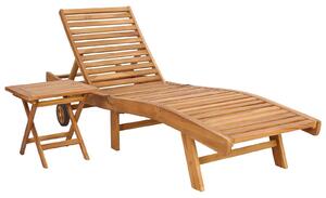 Lettino da sole 2 pcs Marrone Legno di teak solido