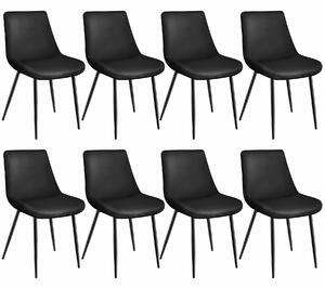 Tectake 404938 set di 8 sedie monroe effetto velluto - nero