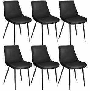 Tectake 404937 set di 6 sedie monroe effetto velluto - nero