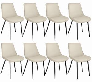 Tectake 404941 set di 8 sedie monroe effetto velluto - crema