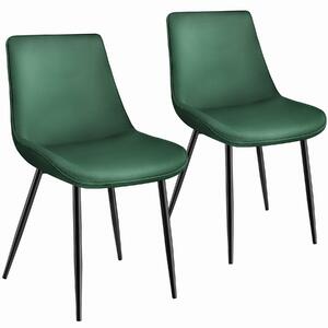 Tectake 404921 set di 2 sedie monroe effetto velluto - verde scuro