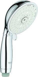 Grohe Tempesta Rustic 100 Doccino a Mano 4 Tipi di Getto - Cromo - Soffione 100 mm - Pioggia, Massaggio, Risparmio Idrico - Sistema SpeedClean
