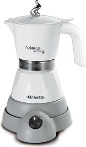 Ariete Caffettiera elettrica Moka 2 o 4 Tazze Sistema di ricarica Macinato in Polvere colore Bianco - 1358 Moka Aroma Elettrica