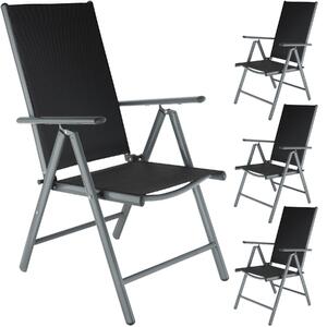 Tectake 401634 4 sedie da giardino in alluminio pieghevoli - antracite
