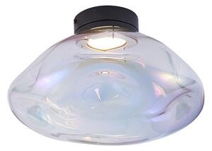 Plafoniera di design nera con vetro arcobaleno - Gemma