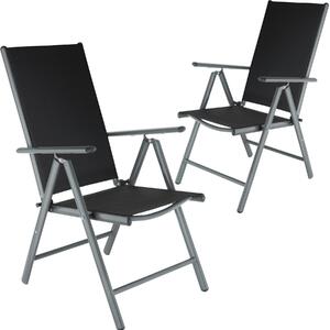 Tectake 401633 2 sedie da giardino in alluminio pieghevoli - nero/antracite