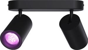 Calex Smart, plafoniera a soffitto, 2 luci, rotonda, inclusa lampada GU10, dimmerabile, colore nero